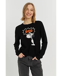 Chinti & Parker Women's Wool-Cashmere Snoopy Boo Sweater