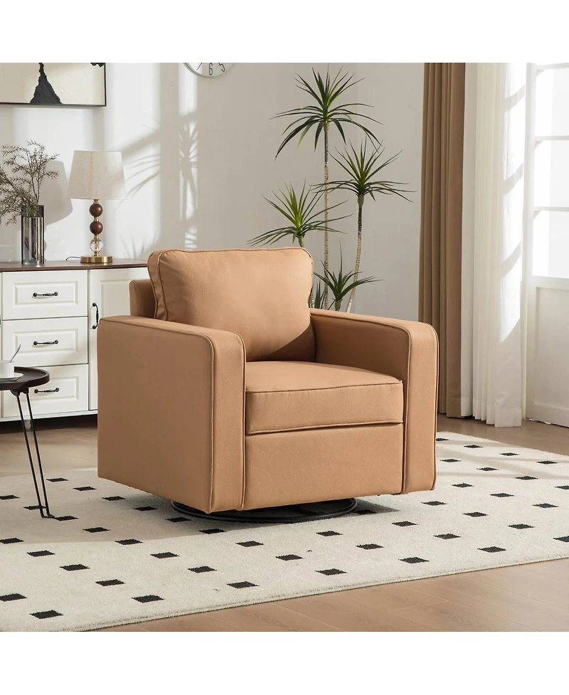 Streamdale Furniture Upholstered 360degree() Swivel Armchair with Hidden Storage