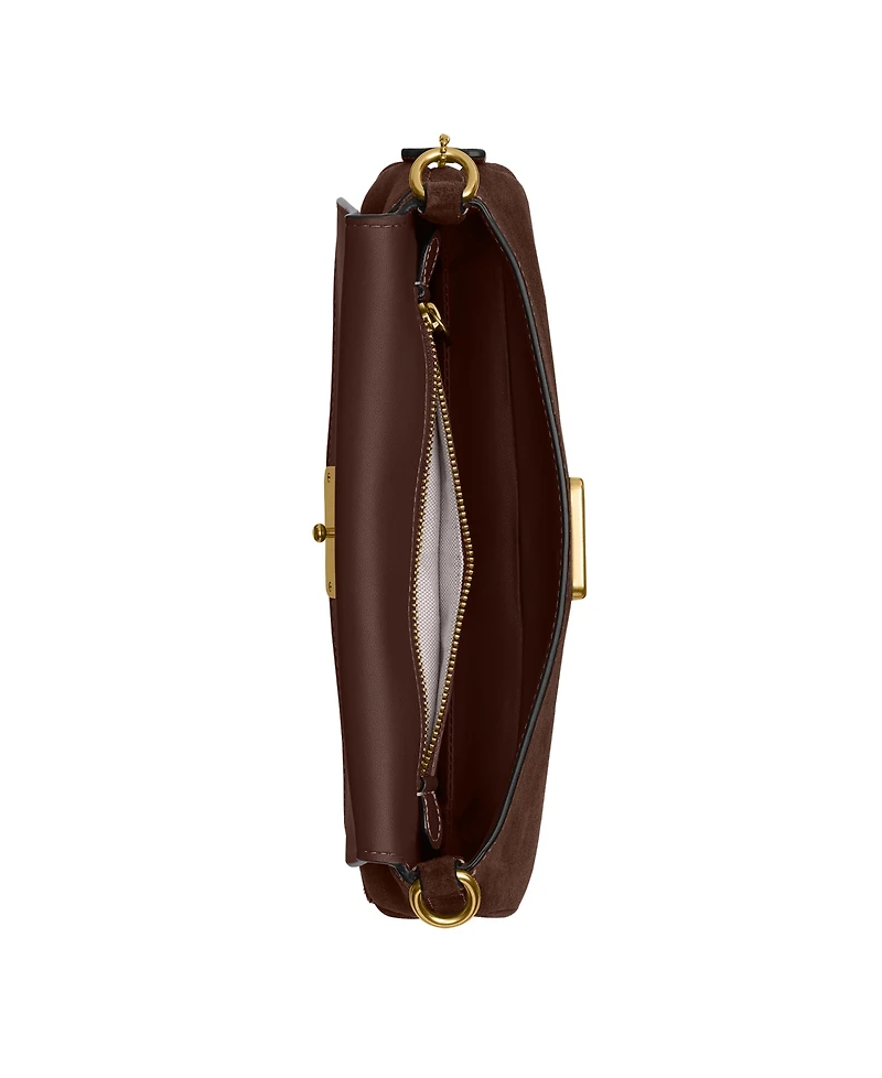 Coach Suede Jet Leather Small Shoulder Bag