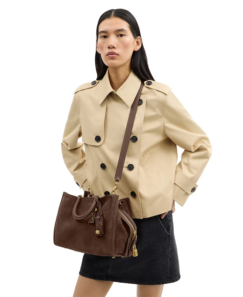 Coach Suede Rogue Medium Satchel Handbag