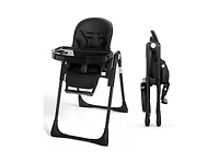 Kinder King BabyKinder Convertible Baby High Chair with Wood Grain Removable Double Tray and Easy Clean Design