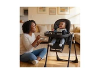 Kinder King BabyKinder Convertible Baby High Chair with Wood Grain Removable Double Tray and Easy Clean Design
