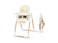 Kinder King BabyKinder Convertible Baby High Chair with Wood Grain Removable Double Tray and Easy Clean Design