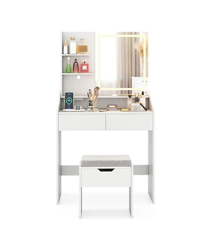 Slickblue Led Vanity Table with 3 Color Modes, Ideal for Makeup and Dressing