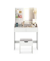 Slickblue Led Vanity Table with 3 Color Modes, Ideal for Makeup and Dressing