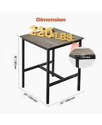 Yiortwo 24 Inch Bar Table Pub Table with Metal Frame for Dining Kitchen and Coffee Spaces