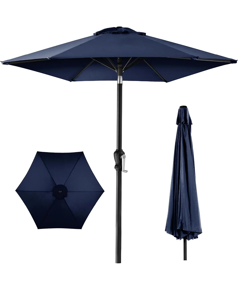 Yiortwo 9 Ft Patio Umbrella with Crank Lift and Push Button Tilt for Outdoor Dining