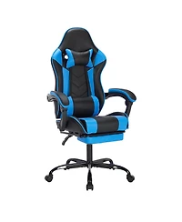 ECHTPeak Gaming Chair with Footrest, Headrest and Lumbar Support, Pvc Leather Material, Support Racing Style Video for Office/Home