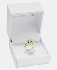 Charter Club Green Crystal Emerald-Cut Ring, Macy's Exclusive