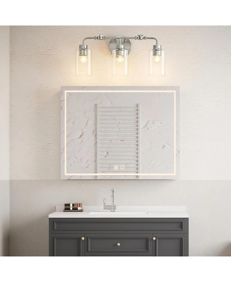 Tribesigns 3-Light Bathroom Light Fixtures, 21" Bathroom Vanity Light Over Mirror, Modern Wall Sconce Lamp for Bedroom Living Room Hallway