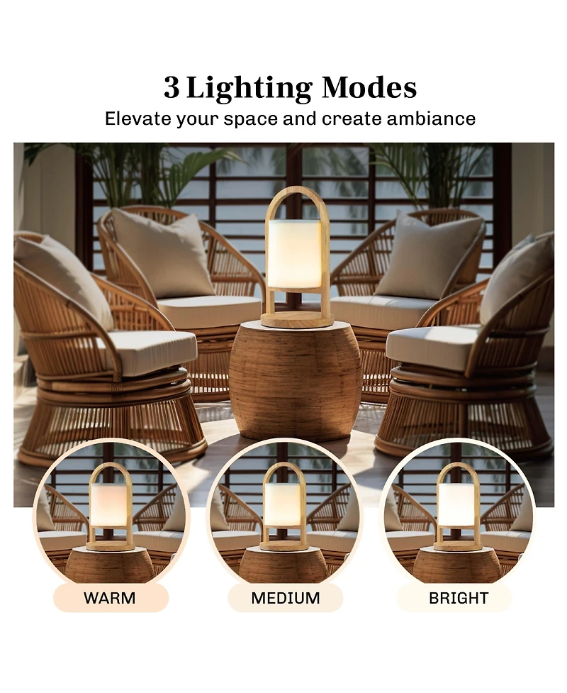 Bell + Howell Echo Glow Rechargeable Bluetooth Led Portable Lantern Speaker Touch Control Table Lamp