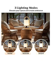 Bell + Howell Echo Glow Rechargeable Bluetooth Led Portable Lantern Speaker Touch Control Table Lamp