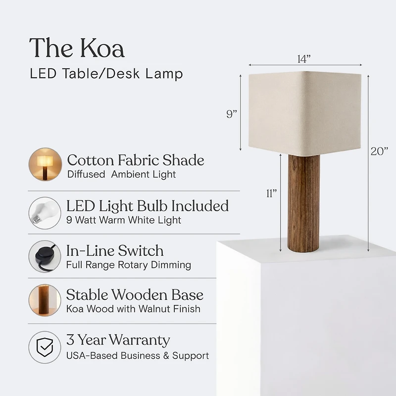 Arden Modern Led Marble and Gold Table Lamp (17" ) with Usb Port - Light Bulb Included