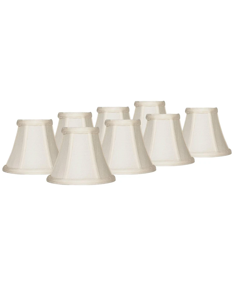 Imperial Shade Set of Hardback Bell Lamp Shades Evaline Cream Small 3" Top x 6" Bottom x 5" High Candelabra Clip-On Fitting