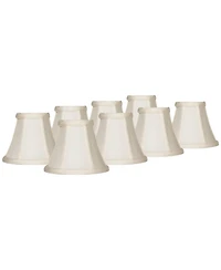 Imperial Shade Set of Hardback Bell Lamp Shades Evaline Cream Small 3" Top x 6" Bottom x 5" High Candelabra Clip-On Fitting
