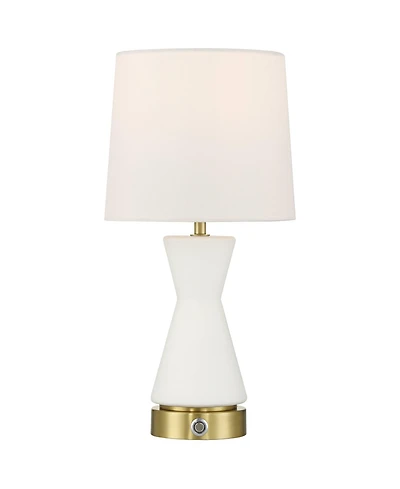 Possini Euro Design Possini Euro Rommy 16"H White Glass Battery Powered Accent Table Lamp