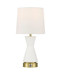 Possini Euro Design Possini Euro Rommy 16"H White Glass Battery Powered Accent Table Lamp