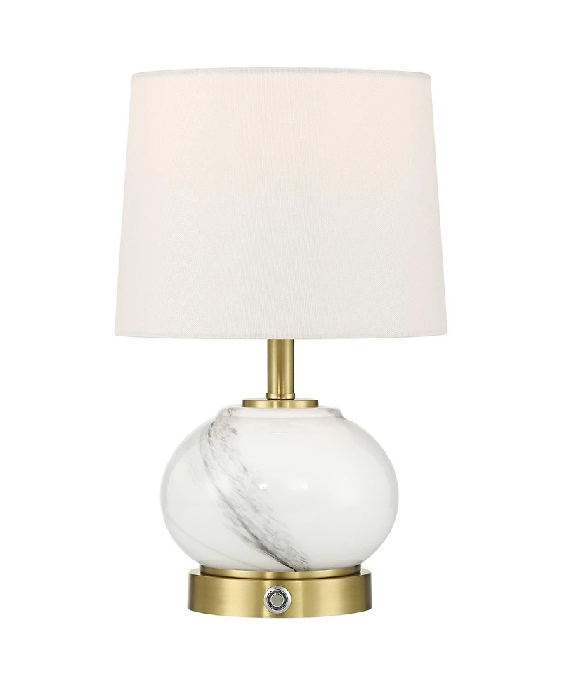 Possini Euro Design Possini Euro Liana 14 3/4"H Gray White Glass Battery Power Accent Lamp