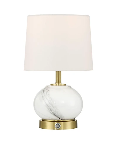 Possini Euro Design Possini Euro Liana 14 3/4"H Gray White Glass Battery Power Accent Lamp
