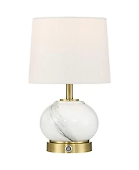Possini Euro Design Possini Euro Liana 14 3/4"H Gray White Glass Battery Power Accent Lamp