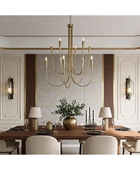 Tribesigns 10-Light Modern Chandelier, U-Shaped Arms Chandelier Light Fixture for Living Room Bedroom Dining Room Entryway Hallway