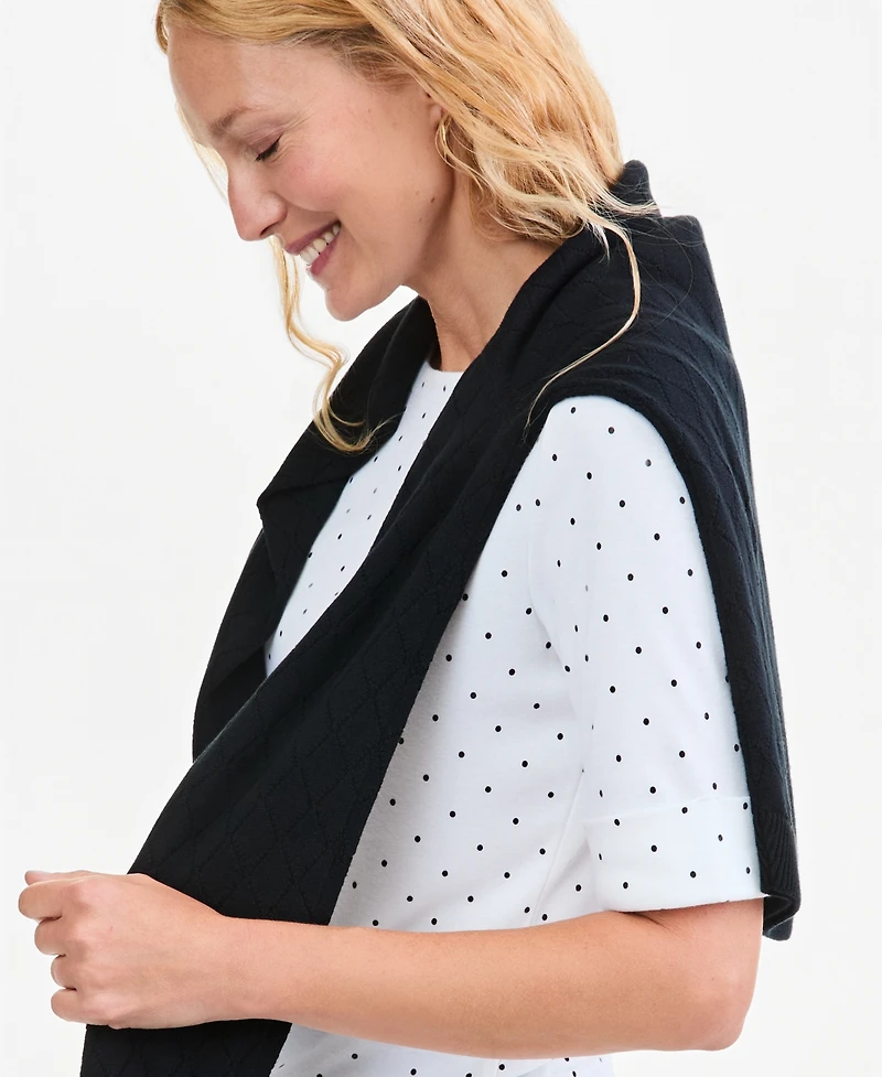 Style & Co Women's Printed Boat-Neck Elbow-Sleeve Top, Macy's Exclusive