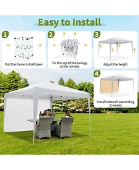 homfan Pop Up Canopy Tent – 6 Sidewalls, Heavy Duty Commercial Outdoor, Wind and Waterproof with Storage Bag for Wedding or Party