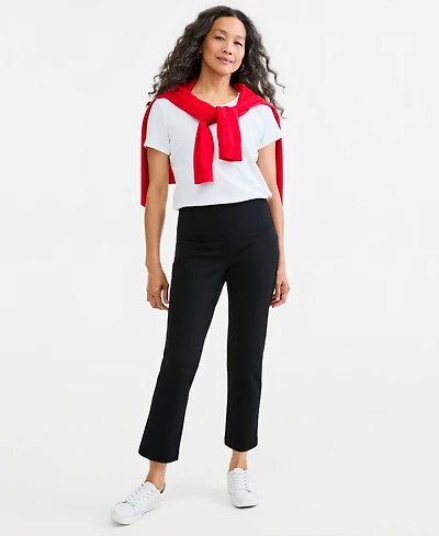 Style & Co Women's Pull-On Straight-Leg Ponte Pants, Macy's Exclusive