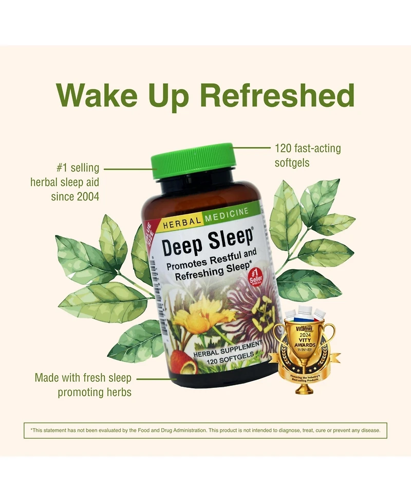Trace Minerals Deep Sleep Herbal Sleep Aid: 120-Count Bottle of Softgels