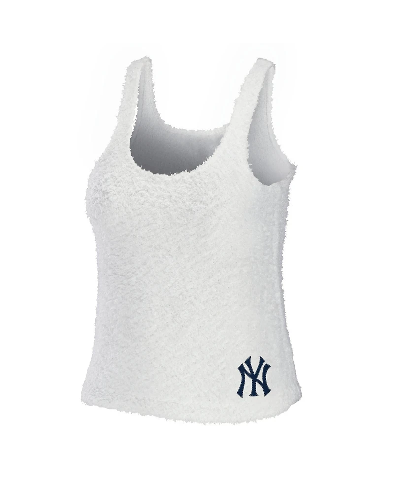 Wear by Erin Andrews Women's Cream New York Yankees Plus Cozy Scoop Neck Tank Top Pants Set