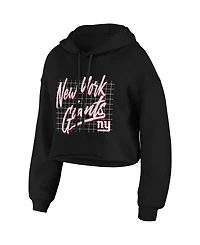 Wear by Erin Andrews Women's Black New York Giants Domestic Cropped Pullover Hoodie