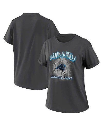 Wear by Erin Andrews Women's Charcoal Carolina Panthers Boyfriend T-Shirt