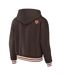 Wear by Erin Andrews Women's Brown Cleveland Browns Plus Lace-Up Pullover Hoodie