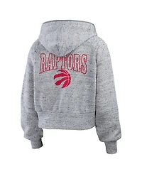 Wear by Erin Andrews Women's Heather Gray Toronto Raptors Speckled Radiator Full-Zip Hoodie