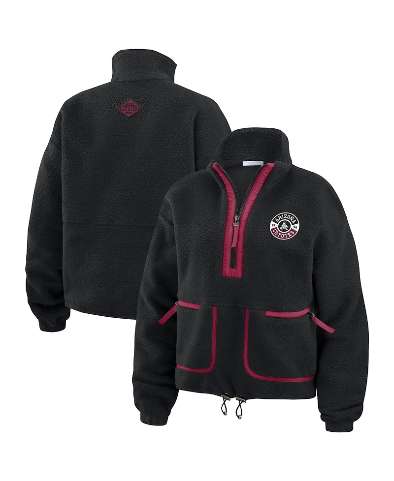 Wear by Erin Andrews Women's Black Arizona Coyotes Polar Fleece Half-Zip Jacket