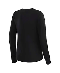 Wear by Erin Andrews Women's x Gracie Hunt Black Las Vegas Raiders Mesh Panel Long Sleeve T-Shirt