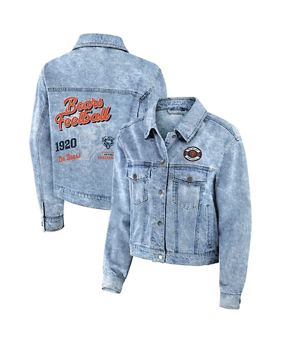 Wear by Erin Andrews Women's Chicago Bears Full-Snap Denim Jacket