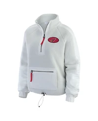Wear by Erin Andrews Women's White Arizona Cardinals Polar Fleece Half-Zip Jacket
