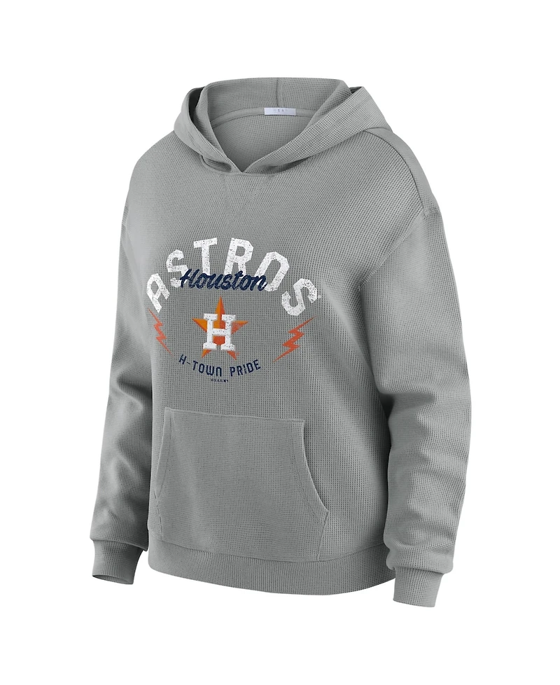 Wear by Erin Andrews Women's 2-Piece Gray Houston Astros Waffle-Knit Long-Sleeve Hoodie & Lounge Pant Set