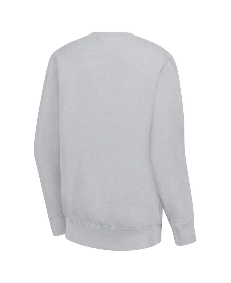 G-iii 4Her by Carl Banks Women's Heather Gray New York Rangers Team Logo Tri-Blend Fleece Pullover Sweatshirt