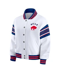 Wear by Erin Andrews Women's White Buffalo Bills Plus Full-Snap Fleece Sweatshirt Jacket
