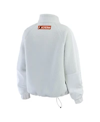 Wear by Erin Andrews Women's Gray Philadelphia Flyers Polar Fleece Quarter-Zip Jacket