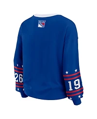Wear by Erin Andrews Women's Blue New York Rangers Long-Sleeve Sport T-Shirt