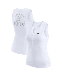 Wear by Erin Andrews Women's White Phoenix Mercury Rib-Knit Henley Tank Top