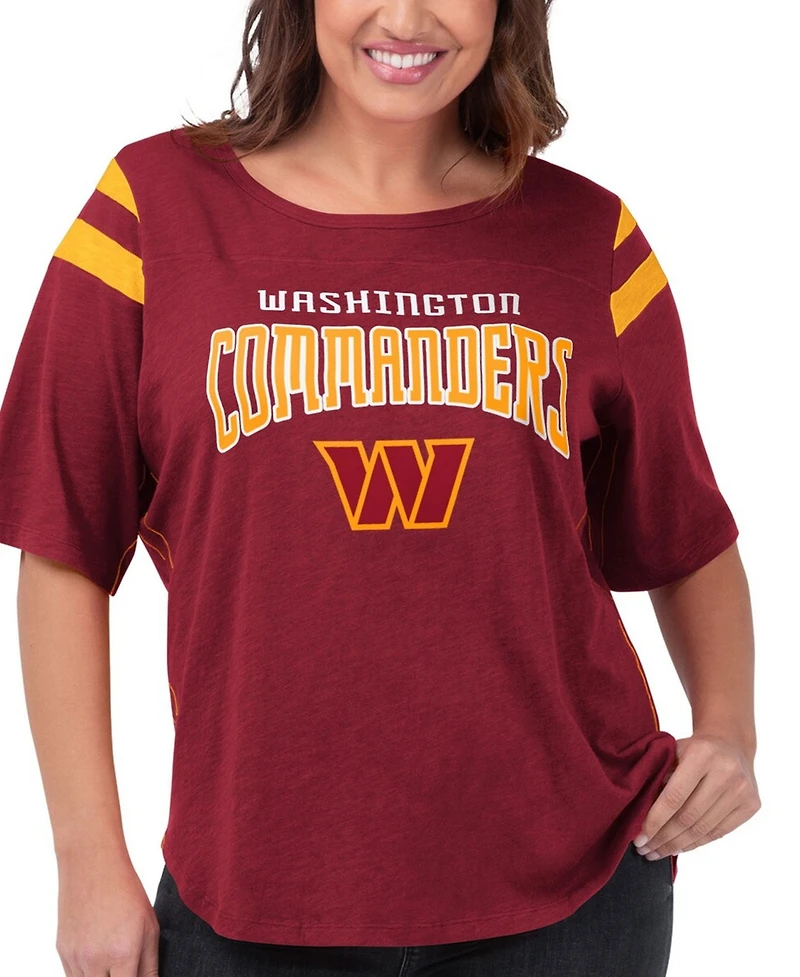 G-iii 4Her by Carl Banks Women's Burgundy Washington Commanders Plus Linebacker T-Shirt