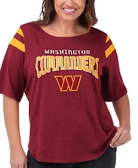 G-iii 4Her by Carl Banks Women's Burgundy Washington Commanders Plus Linebacker T-Shirt