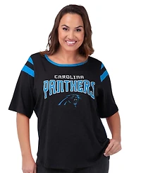 G-iii 4Her by Carl Banks Women's Black Carolina Panthers Plus Linebacker T-Shirt