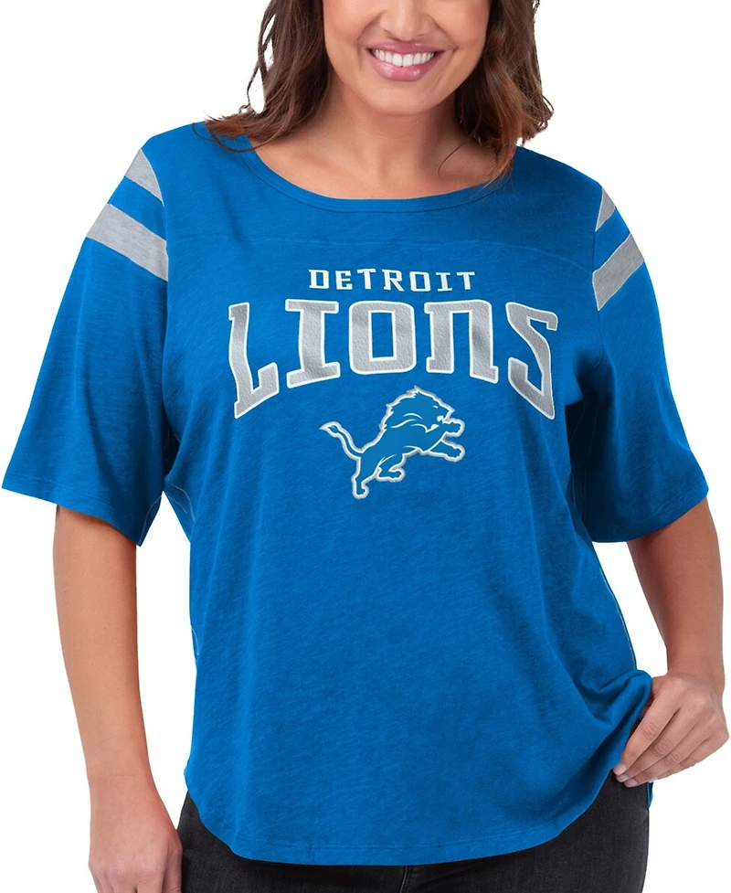 G-iii 4Her by Carl Banks Women's Royal Detroit Lions Plus Linebacker T-Shirt