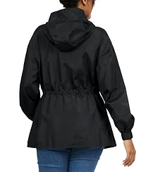 Wear by Erin Andrews Women's Black Atlanta Braves Full-Zip Windbreaker Hoodie Jacket