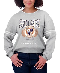 Wear by Erin Andrews Women's Heather Gray Phoenix Suns French Terry Pullover Sweatshirt